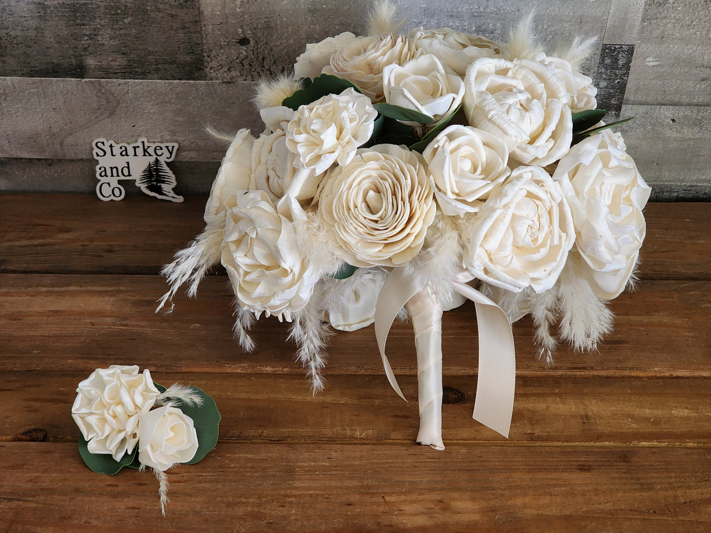 Wedding Bouquet with a matching Boutonniere