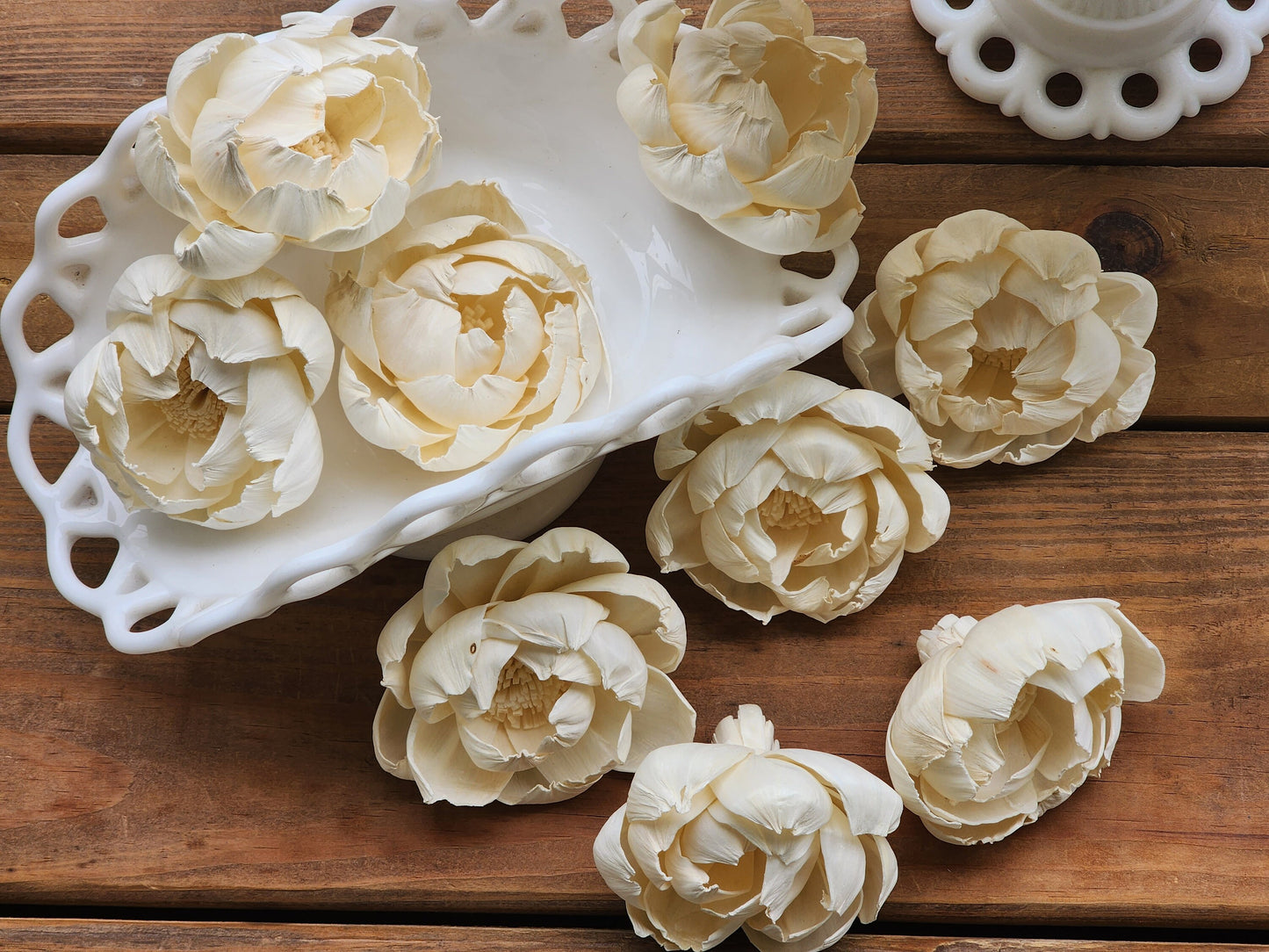 Wood Flowers, Peony (Set of 12)