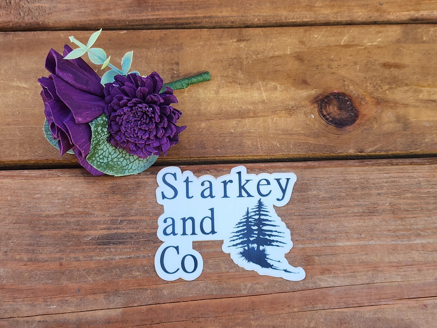 Wedding Bouquet with a matching Boutonniere in Ivory and Shades of Purple