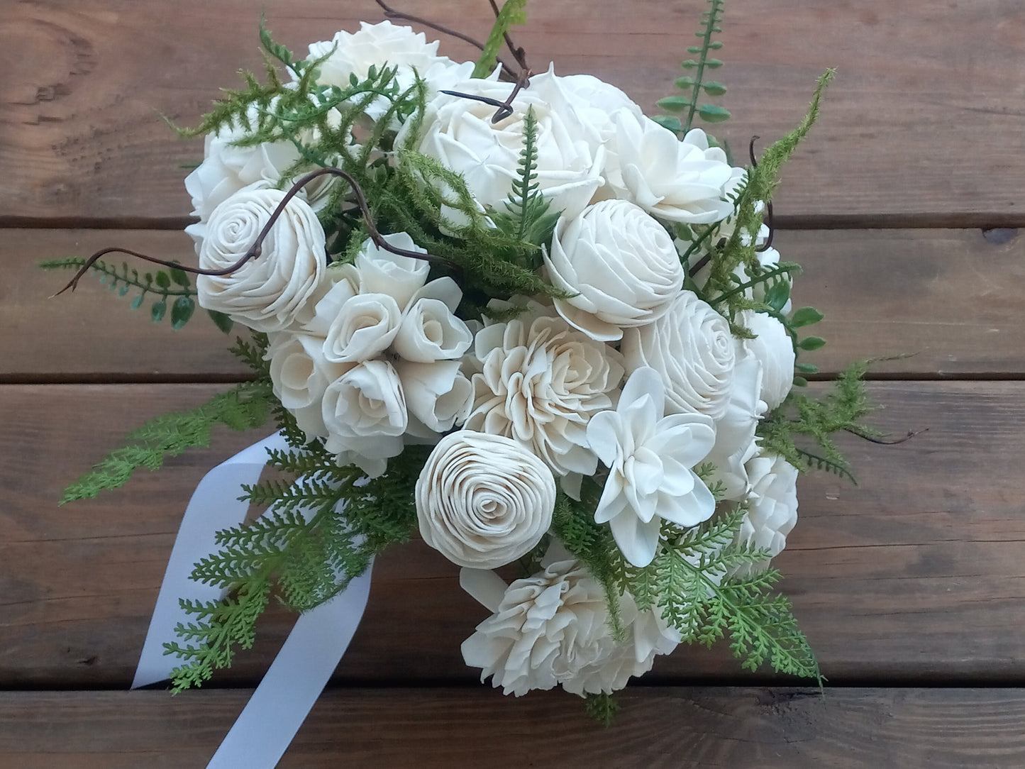 Traditional Wedding Bouquet with a matching Boutonniere