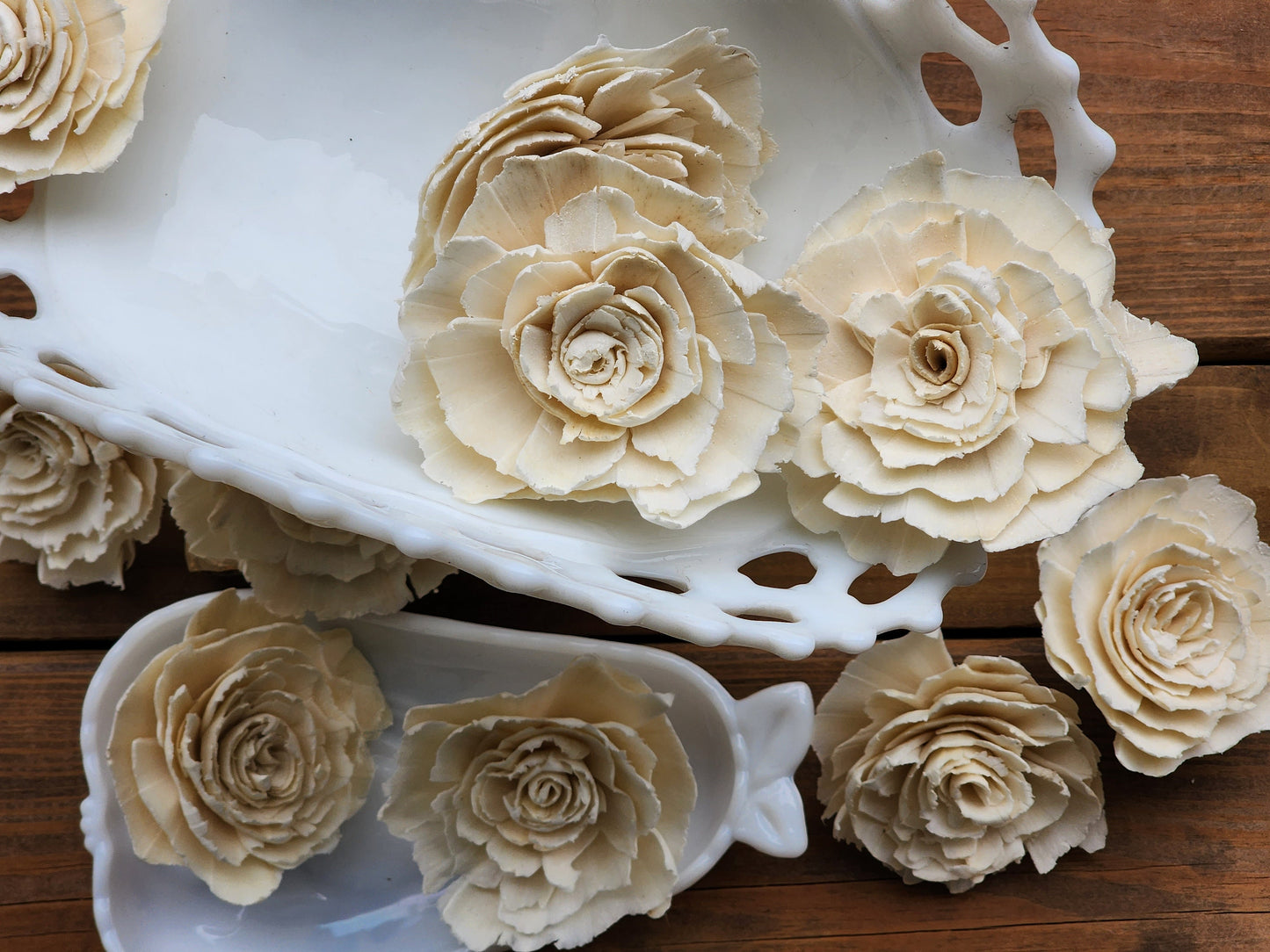 Wood Flowers, Ragged Rose (Set of 12)