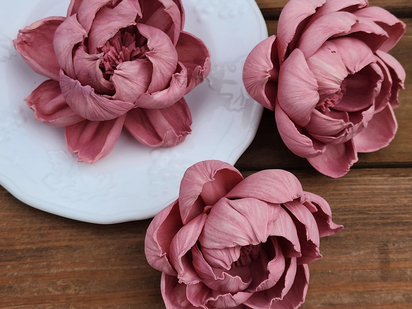 Wood Flowers, Mauve Peony (Set of 12)