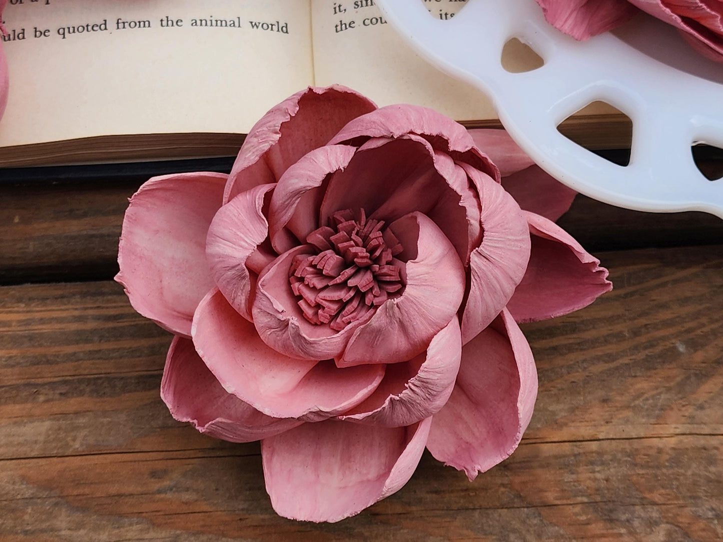 Wood Flowers, Mauve Peony (Set of 12)