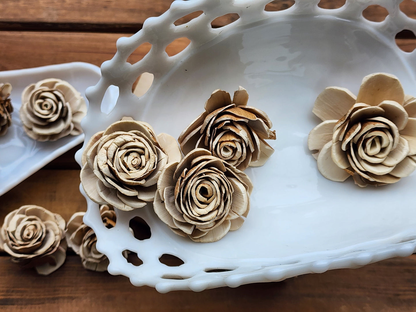 Wood Flowers, Skin Thick Petal Rose (Set of 12)
