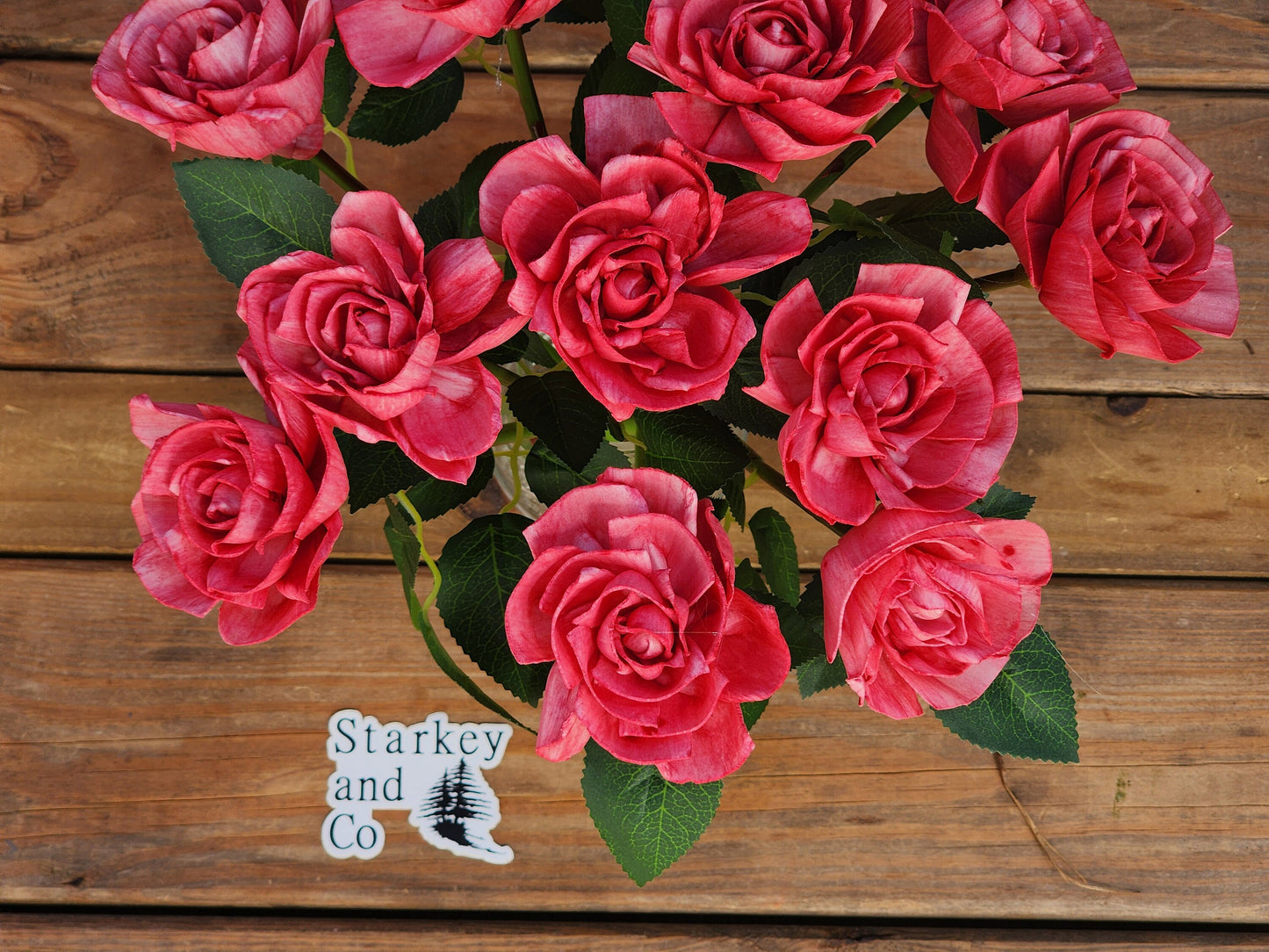 1 Dozen Red Wood Rose with Stems