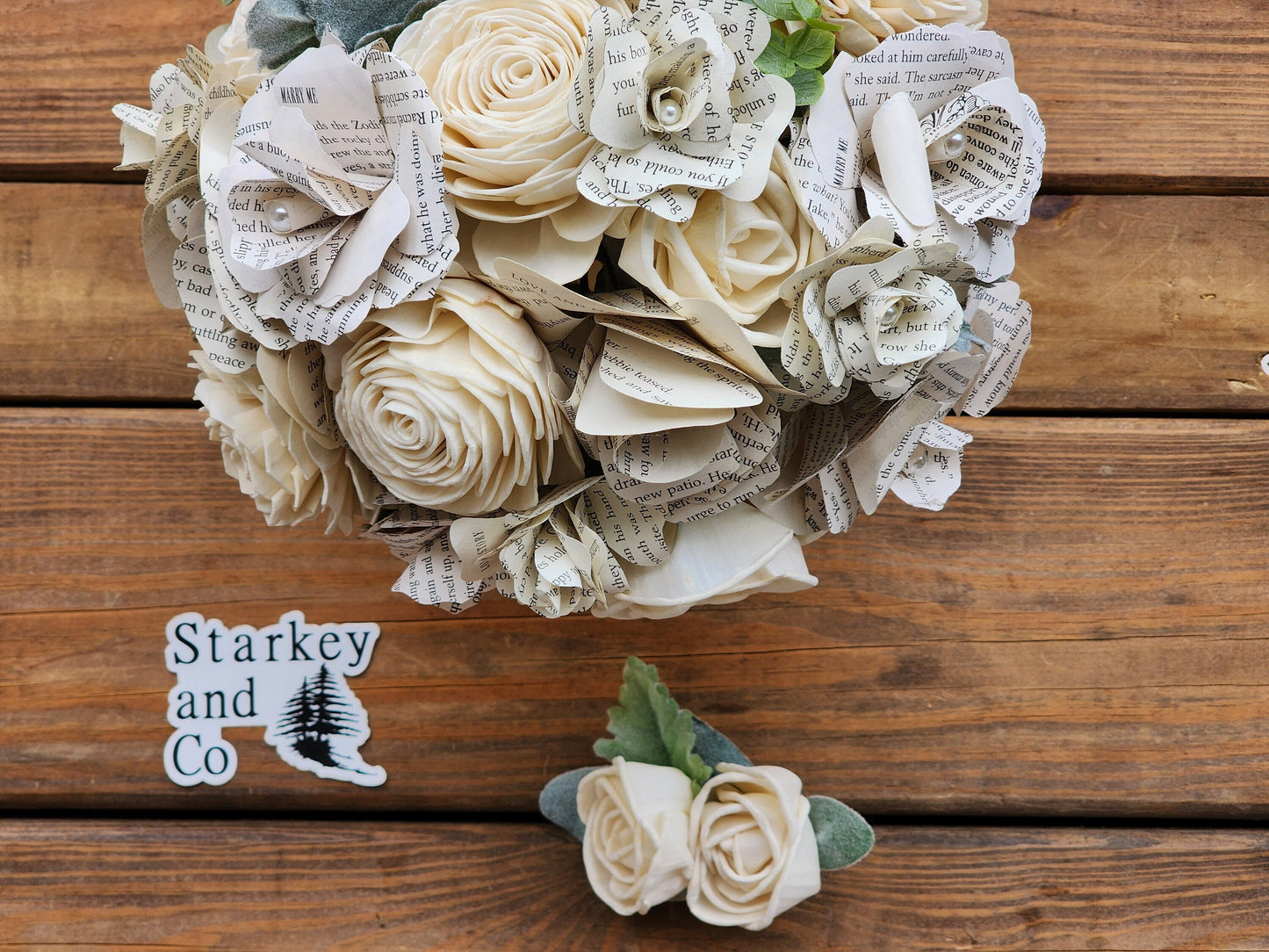 Storybook Inspired Wedding Bouquet with a Matching Boutonniere