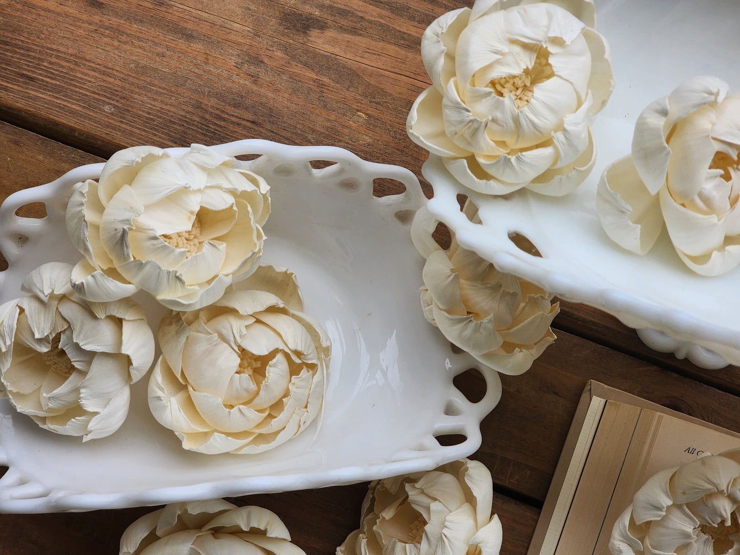 Wood Flowers, Peony (Set of 12)