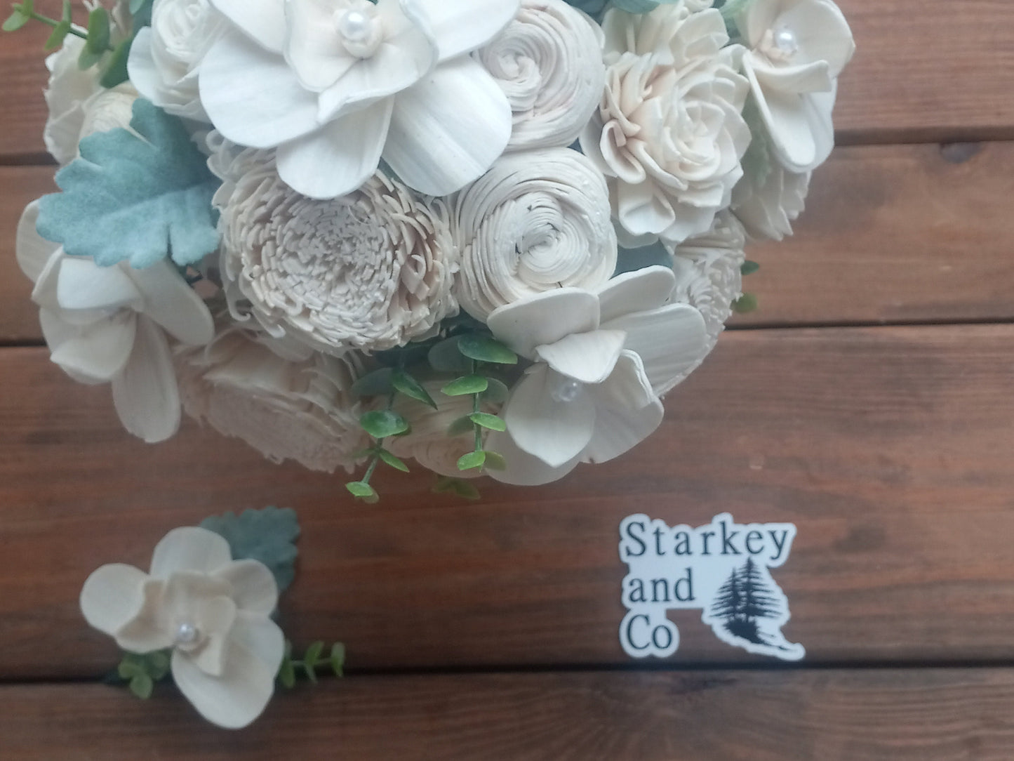 Wedding Bouquet with Phalaenopsis Orchids and a matching Orchid Boutonniere