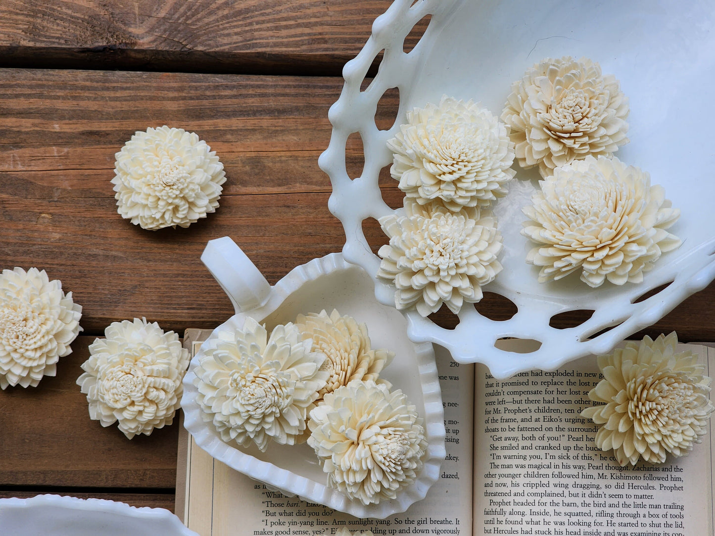 Wood Flowers, Zinnia (Set of 12)
