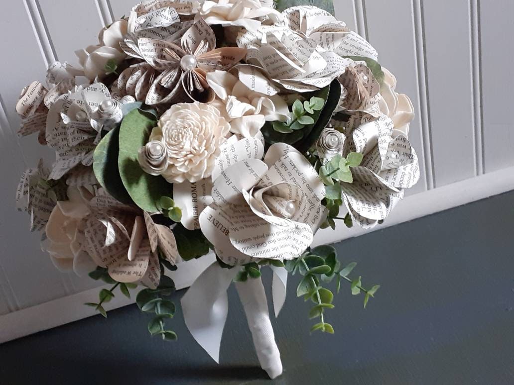 Storybook Inspired Brides Bouquet with a matching Boutonniere