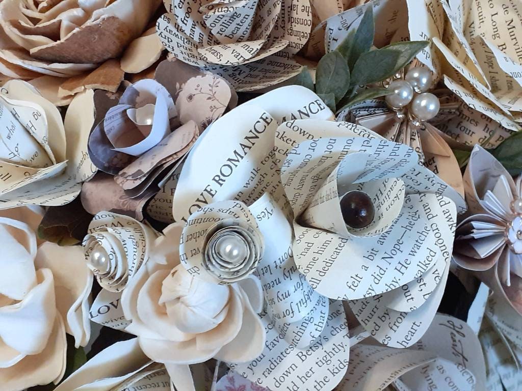 Storybook and Vintage Inspired Brides Bouquet and matching Boutonniere in Shades of Blush, Nude and Tan
