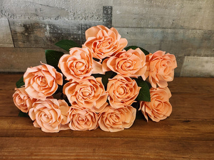 1 Dozen Peach Wood Roses with Stems