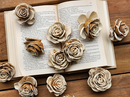 Wood Flowers, Skin Thick Petal Rose (Set of 12)