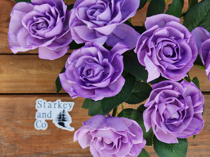 1 Dozen Lavender Wood Roses with  Stems