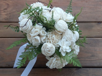 Traditional Wedding Bouquet with a matching Boutonniere