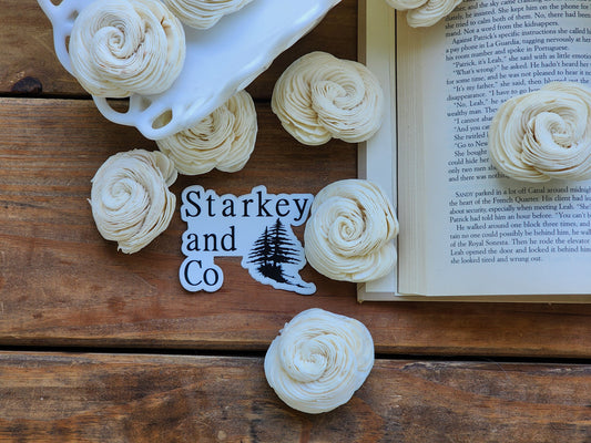Wood Flowers, Shell (Set of 12)