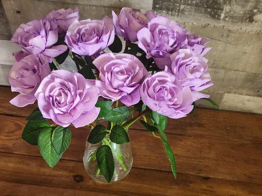 1 Dozen Lavender Wood Roses with  Stems