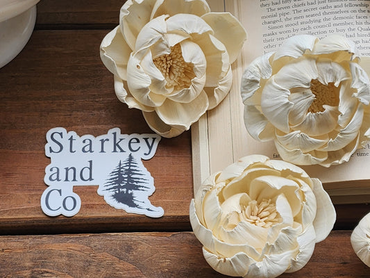 Wood Flowers, Peony (Set of 12)