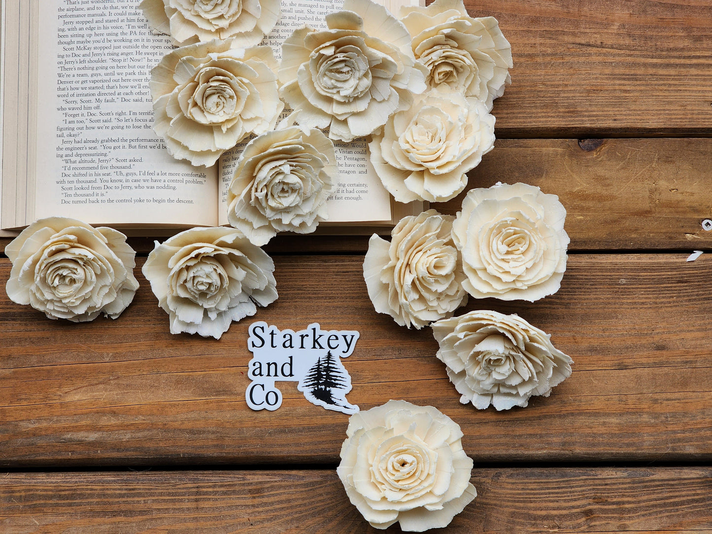 Wood Flowers, Ragged Rose (Set of 12)
