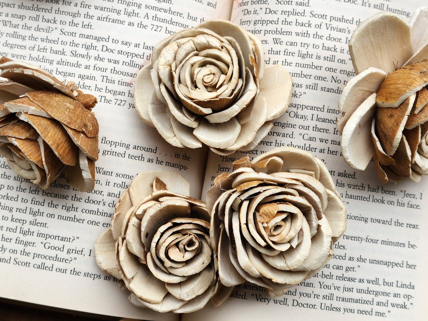 Wood Flowers, Skin Thick Petal Rose (Set of 12)