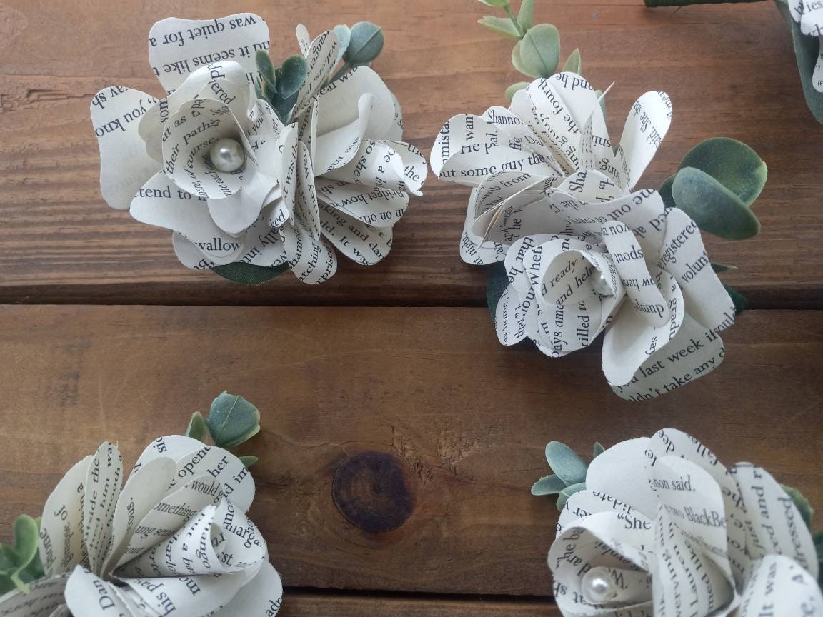 Boutonniere created with Book Pages