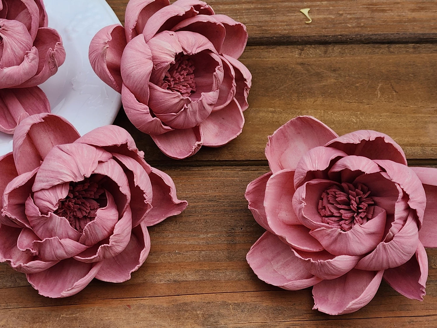 Wood Flowers, Mauve Peony (Set of 12)