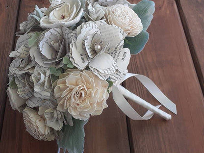 Storybook Inspired Wedding Bouquet with a Matching Boutonniere