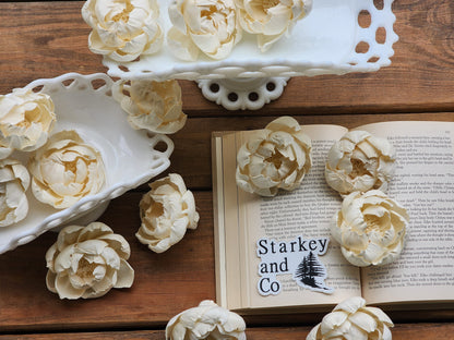 Wood Flowers, Peony (Set of 12)