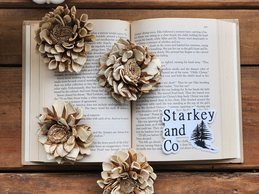 Wood Flowers, Skinned Flat Centered Dahlia (Set of 12)