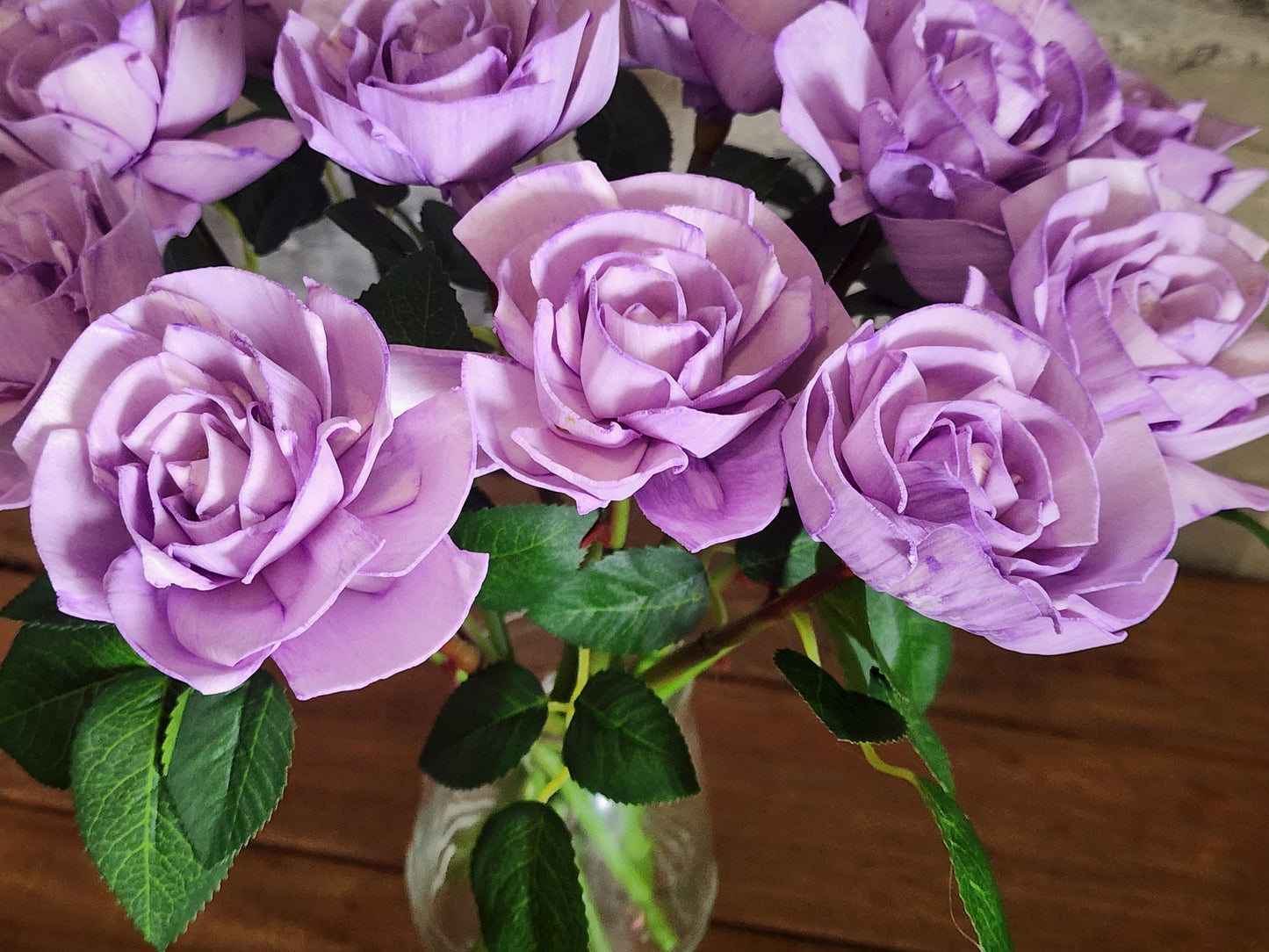 1 Dozen Lavender Wood Roses with  Stems