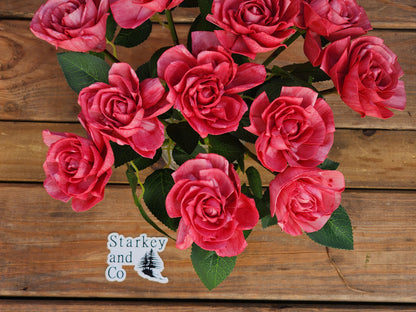 1 Dozen Red Wood Rose with Stems