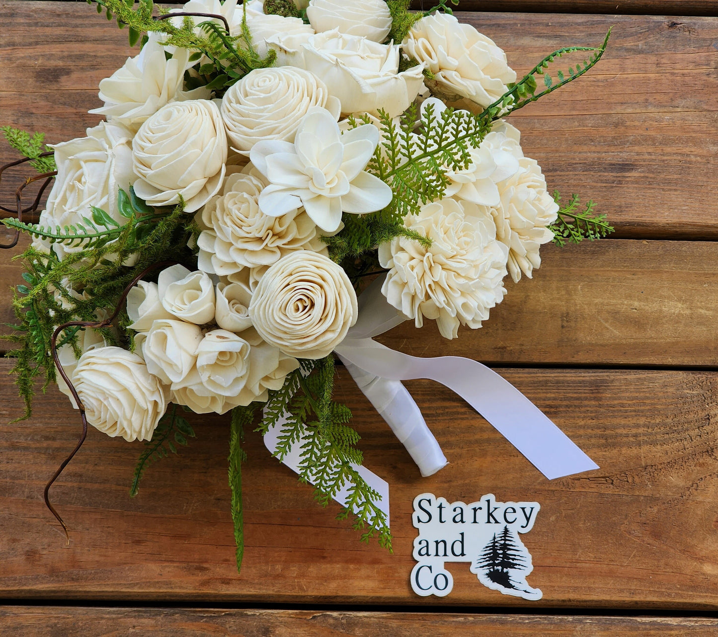 Traditional Wedding Bouquet with a matching Boutonniere