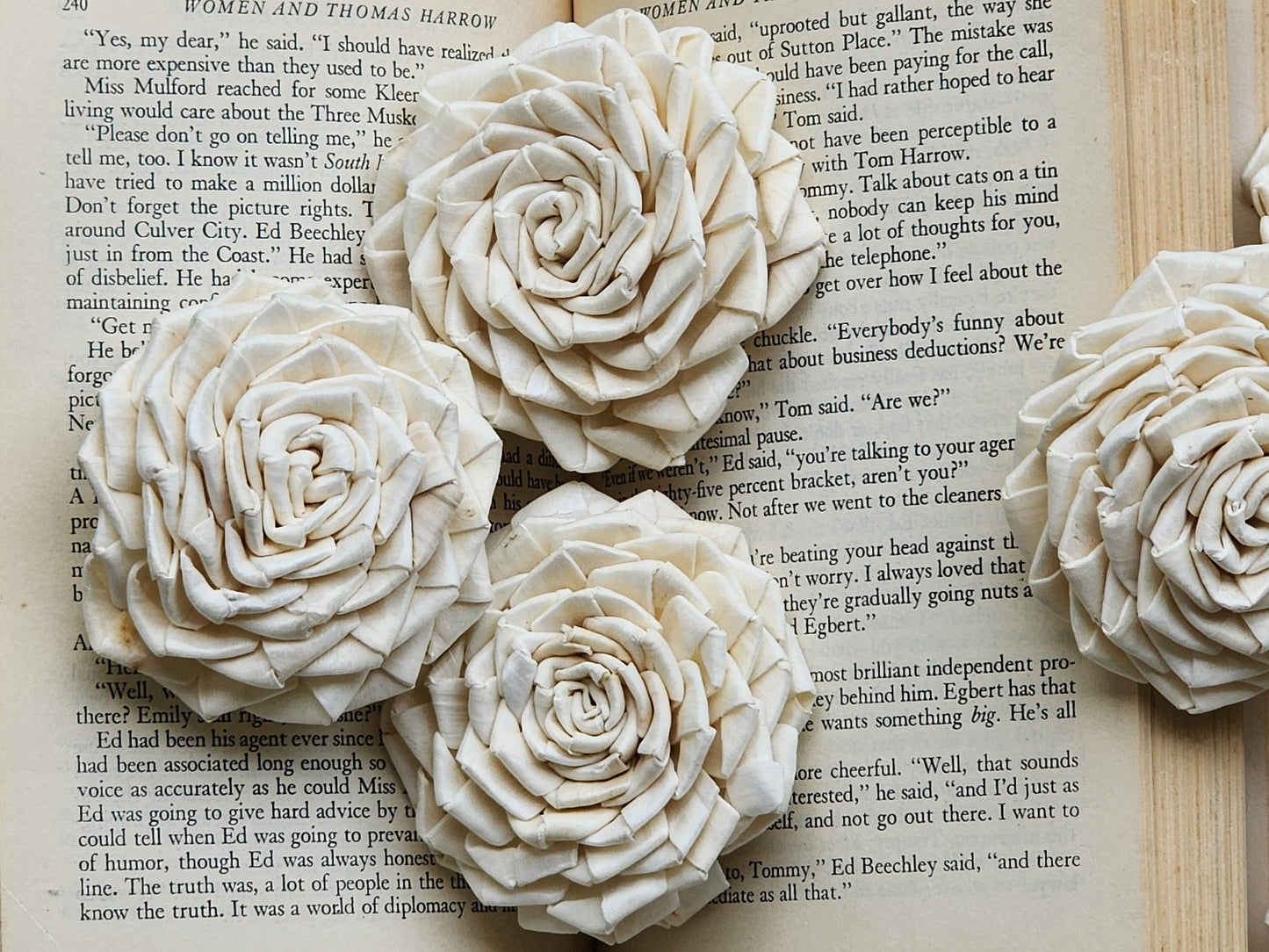 Wood Flowers, Ribbon Rose (Set of 12)