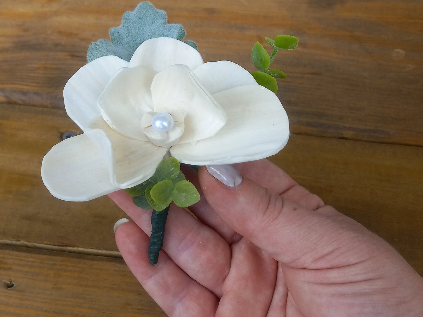 Wedding Bouquet with Phalaenopsis Orchids and a matching Orchid Boutonniere