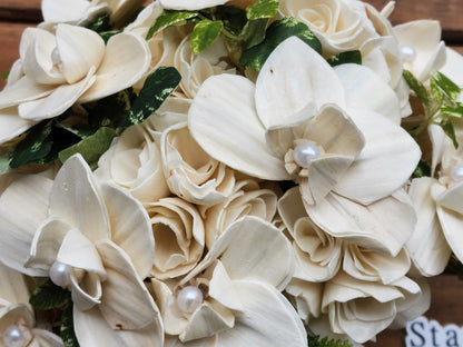 Wedding Bouquet with Phalaenopsis Orchids and a matching Orchid Boutonniere