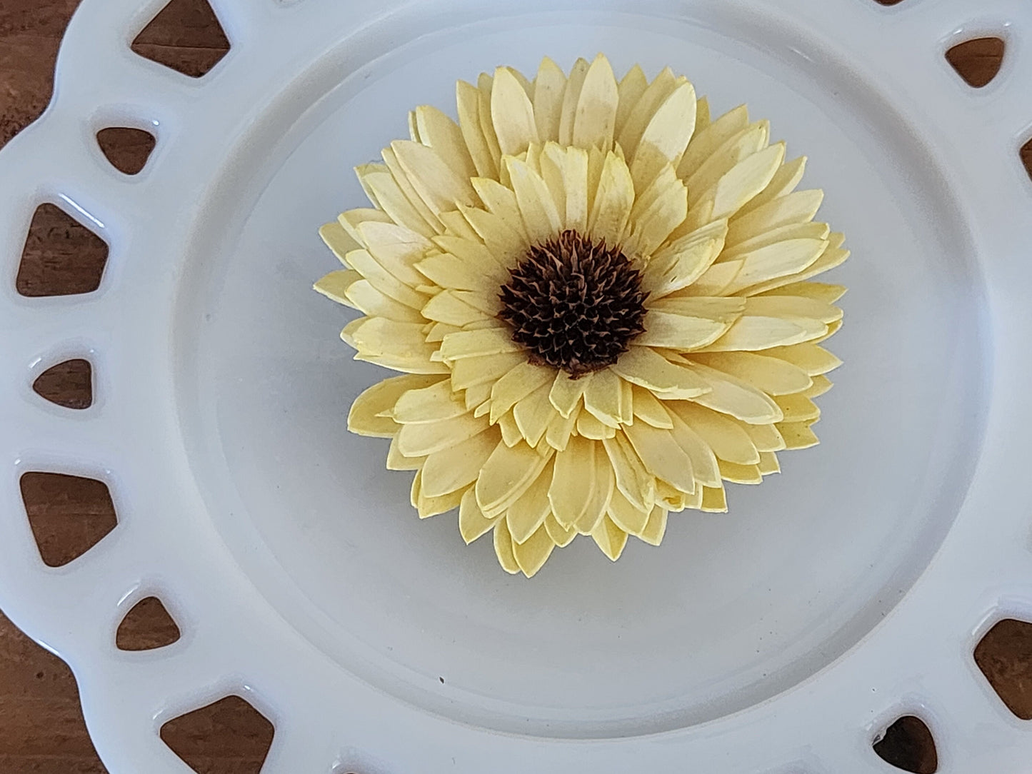 Wood Flowers, Thistle Center Multipetal Yellow Sunflower (Set of 12)