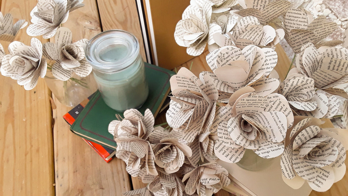 Book Roses, Book Page Flowers, Literary Gift, Bibliophile, Bookworm Gift, Book Page Decoration, Bookish Gift, Book Lover, Paper Roses