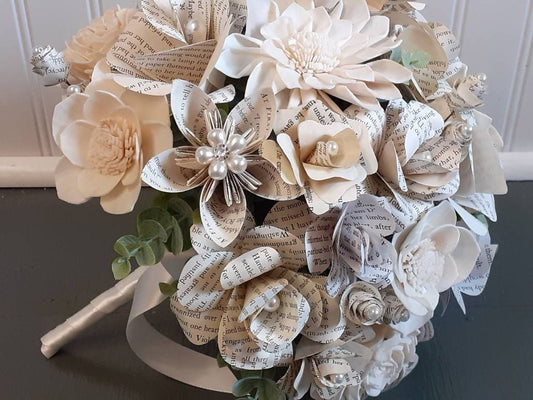 Storybook Inspired Brides Bouquet with a matching Boutonniere
