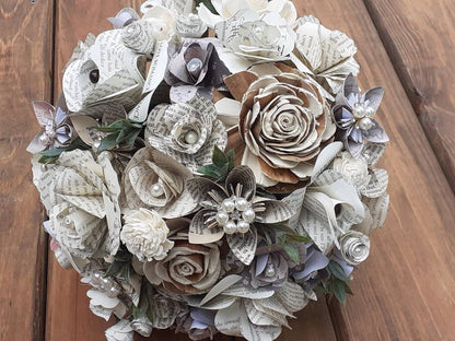 Storybook and Vintage Inspired Brides Bouquet and matching Boutonniere in Shades of Blush, Nude and Tan