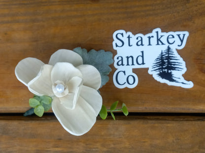 Phalaenopsis Orchid Wedding Bouquet: Sola Wood Flower Bridal Bouquet with Boutonniere