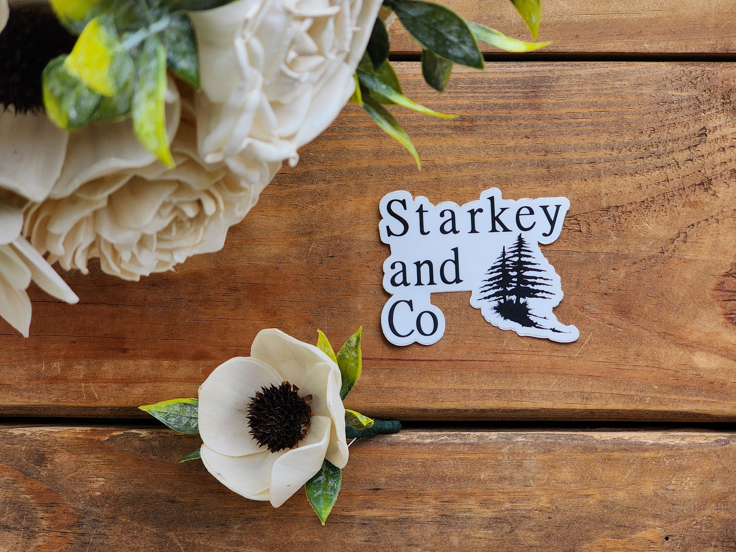 Sola Wood Flower Wedding Bouquet with Boutonniere: Garden Theme Keepsake. Sola Wood Flower Brides Bouquet and Grooms Boutonniere