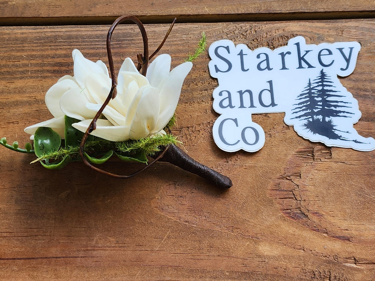 Ivory Sola Wood Flower Wedding Bouquet with Boutonniere. Sola Wood Flower Brides Bouquet and Grooms Boutonniere READY TO SHIP