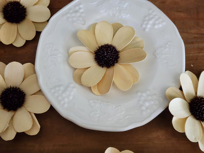 Sola Wood Flowers, 1 Dozen 2.5" Cream Daisies, Wood Flowers, DIY Wedding Flowers, Bouquet Supplies, Floral Craft Supplies, DIY Centerpiece