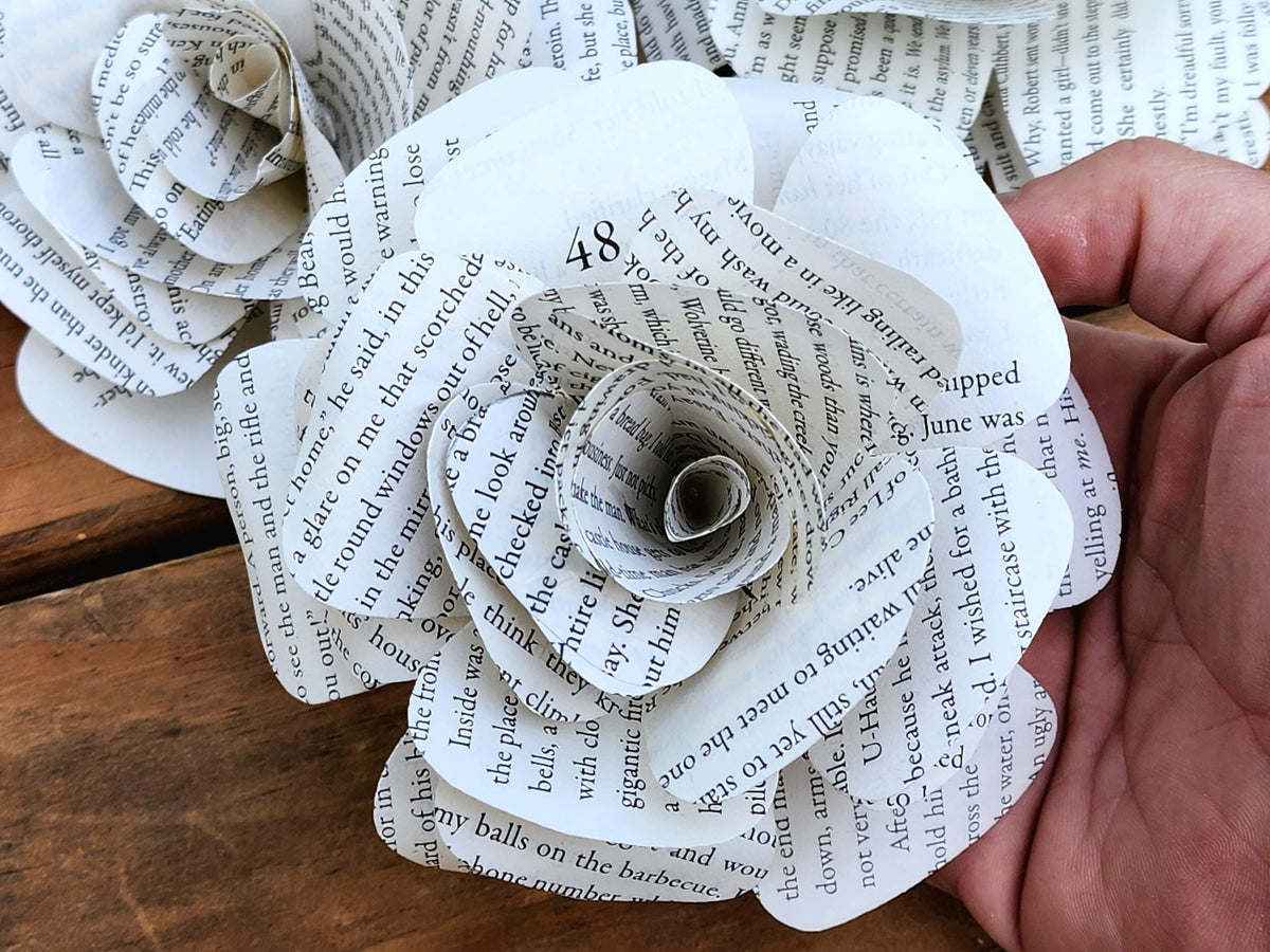 Book Page Flowers: Storybook Party & Wedding Decor (Set of 12)