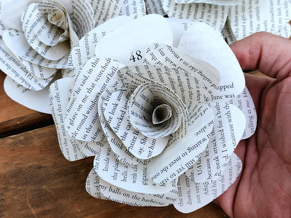 Book Page Flowers: Storybook Party & Wedding Decor (Set of 12)