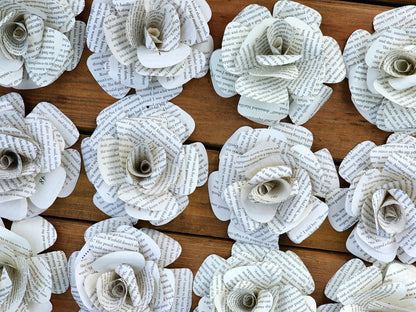 Book Page Flowers: Storybook Party & Wedding Decor (Set of 12)