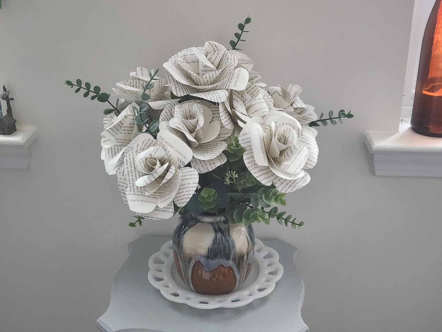 The Secret Garden Book Roses, Book Page Flowers, Handmade Paper Roses, Literary Gift, Classic Literature, Book Lover Decor