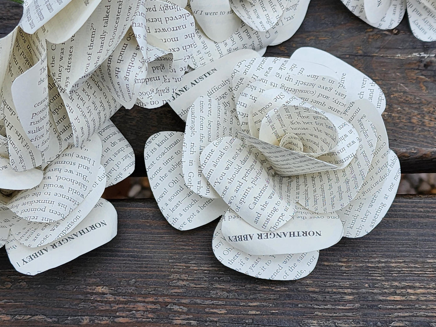 Jane Austen's Northanger Abbey Book Roses, Book Page Flowers, Handmade Paper Roses, Literary Gift, Classic Literature, Book Lover Decor