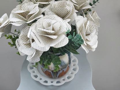 Jane Austen's Northanger Abbey Book Roses, Book Page Flowers, Handmade Paper Roses, Literary Gift, Classic Literature, Book Lover Decor