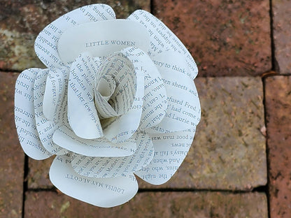 Little Women Book Roses, Book Page Flowers, Handmade Paper Roses, Literary Gift, Book Lover Gift, First Anniversary Gift, Louisa May Alcott
